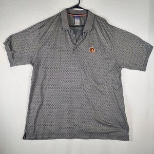 Reebok Cincinnati Bengals NFL Polo Shirt XL Men’s Gray 100% Cotton Team Apparel